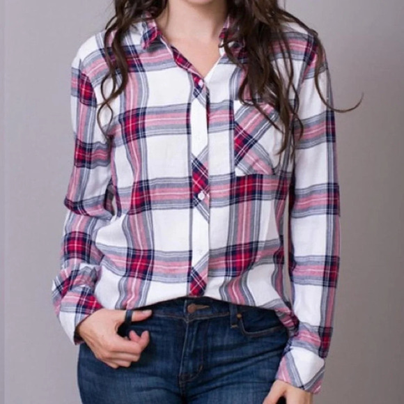 Rails Red, White, and Blue Plaid Button Down Shirt (Small) - Picture 1 of 6